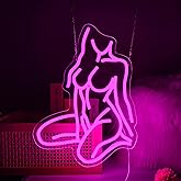 Lady Neon Sign for Wall Decor Beauty Miss Led Light Up Sign Bedroom Bar Club Party for Man Cave Room Hanging Pink Led Sign Art Birthday Decoration Gifts
