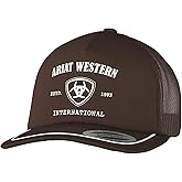 Ariat Men's Foam Front Trucker Cap with Brown Mesh Back and Snap Back Closure