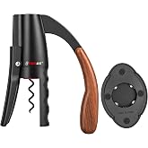 Forge Quality Vertical Lever Corkscrew Wine Bottle Opener with Foil Cutter. | Patented Forge-Exclusive Wine Opener, Ball-Bearing Design, 3-Second Opening, Easy-Grip Lever, Effortless Cork Release