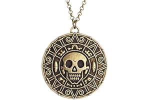 LUREME® Inspired by Pirates of The Caribbean Movies Cursed Aztec Coin Medallion Necklace Skull Necklace(01003817)