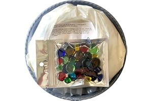 Grout 360 Stepping Stone Kit - Makes a Personalized 8-Inch Stepping Stone, 4 lbs. White Concrete Mixture, Assorted Glass Gems, and 8 inch Mold