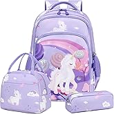Meisohua Girls Backpack with Lunch Box 3 in 1 Set Kids Backpack for Girls Preschool Kindergarten Elementary School Backpack