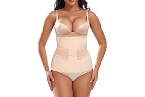 Moolida Abdominal Binder Post Surgery Postpartum Belly Band Belly Wrap Hernia Belt Stomach Compression Wrap C-Section,Nude,S/M