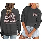 Ladicme Christian Sweatshirts for Women God Religious Pullover Casual Inspirational Long Sleeve Tops