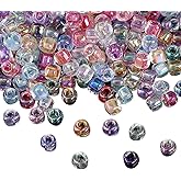 ccHuDE 50g 4mm Clear Pony Beads Small Perforated Beads Mini Glass Beads Decorative Craft Beads Jewelry Seed Beads Hair Braid Beads for DIY Bracelet Multicolored