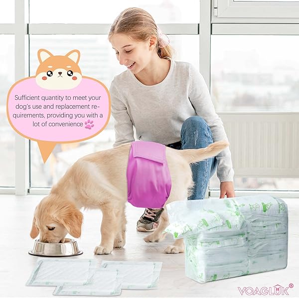 DOG DIAPER LINERS FOR MALE AND FEMALE DOGS, 100CT, SUPER ABSORBENT DISPOSABLE DOG DIAPERS BOOSTER PADS FIT MOST PET BELLY BANDS AND WRAPS (REGULAR)