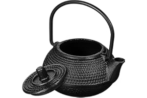 Alipis Cast Iron Small Tea Kettle Stovetop Mini Teapot Black Vintage Chinese Japanese Style for Home and