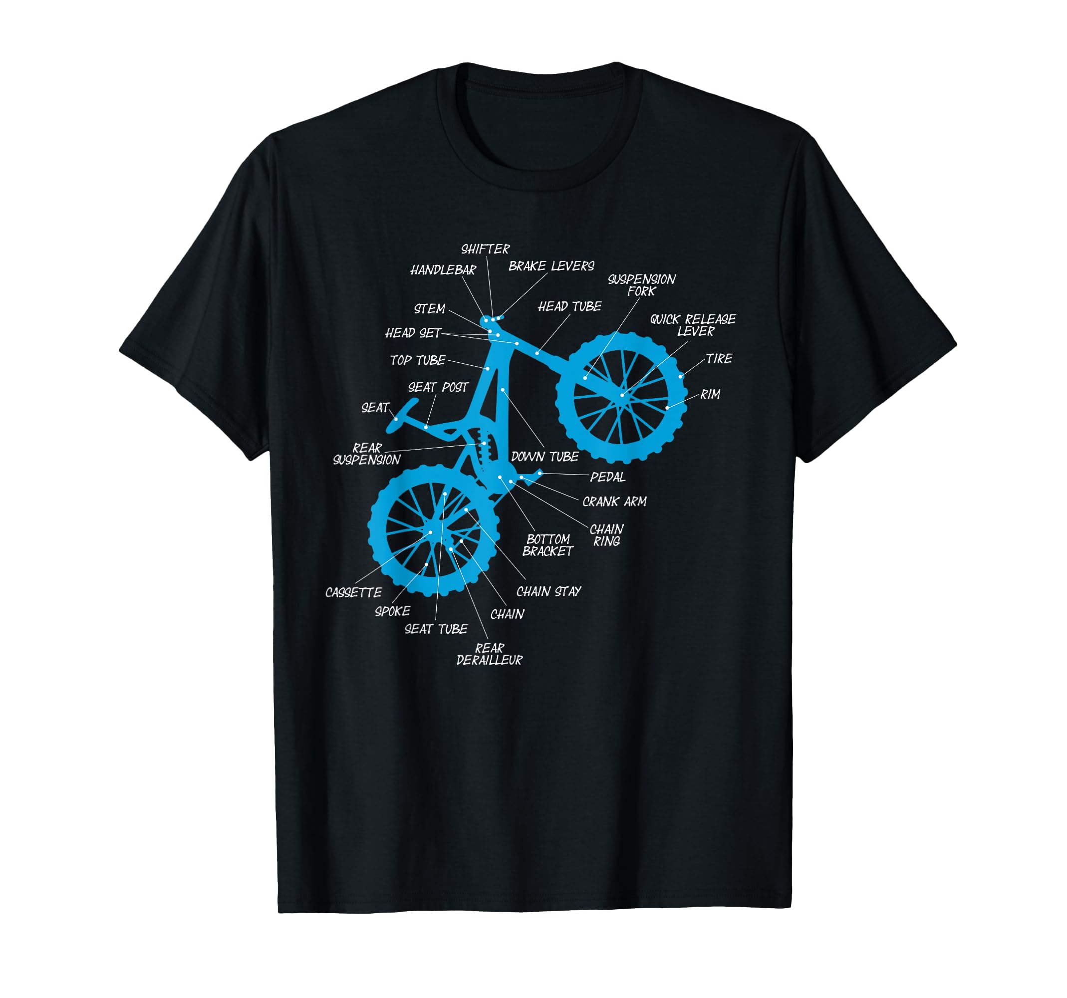 Fully MTB Anatomy - Mountain Bike Parts Cross Cycling T-Shirt