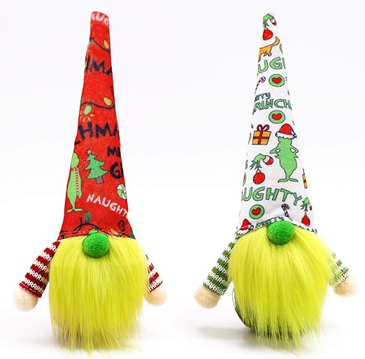 Amazon Com Ciyvolyeen 2pcs Grinch Christmas Gnome Merry Grinchmas