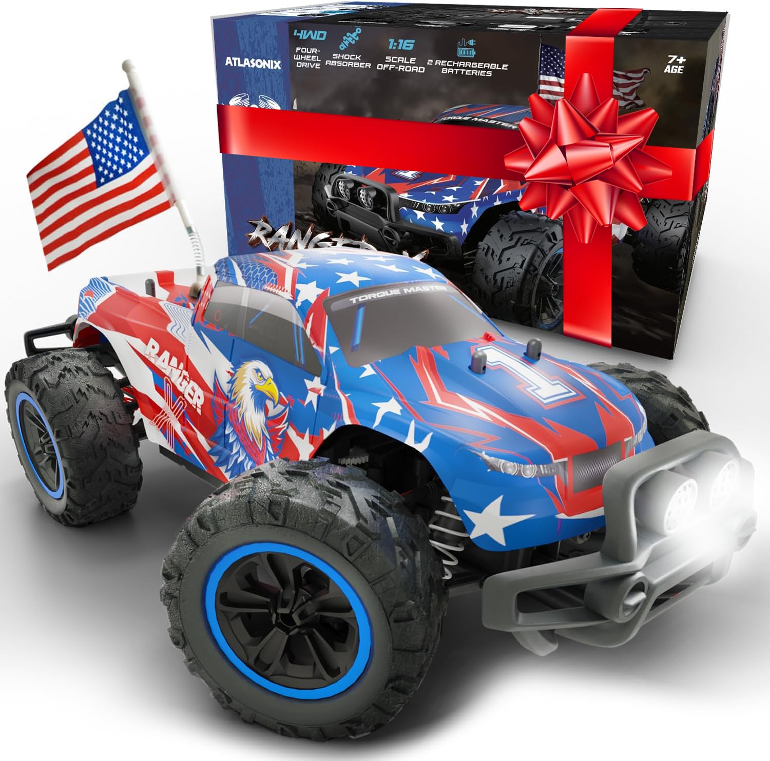 Photo 1 of Fast RC Car 4x4 Truck - 36 mph 1:16 Brushless Motor Remote Control Car for Adults & Kids - Monster Off-Road, Durable, High-Speed Stunt with Extra Parts - Carro de Control Remoto