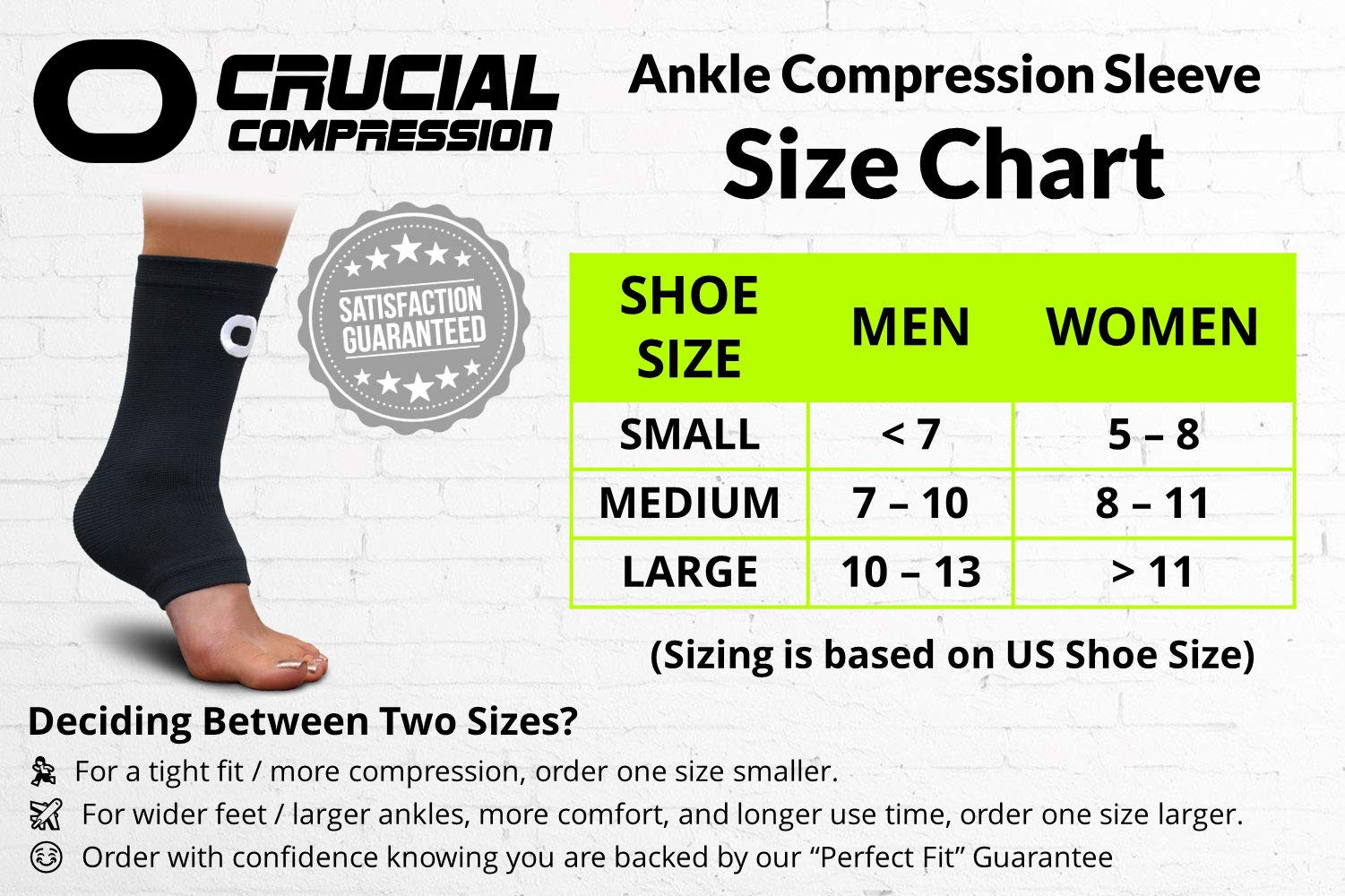 Ankle Brace Compression Support Sleeve (1 Pair) - BEST Ankle Compression Socks for Plantar Fasciitis, Arch Support, Foot & Ankle Swelling, Achilles Tendon, Joint Pain, Injury Recovery, Heel Spurs