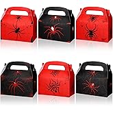 Kosiz 30 Pcs Spider Party Favors Halloween Spiderweb Birthday Party Supplies Ghost Spider Boxes Gift Spiderweb Theme Style Halloween Favors Goodie Boxes Fill up The Birthday Black and Red Candy Box