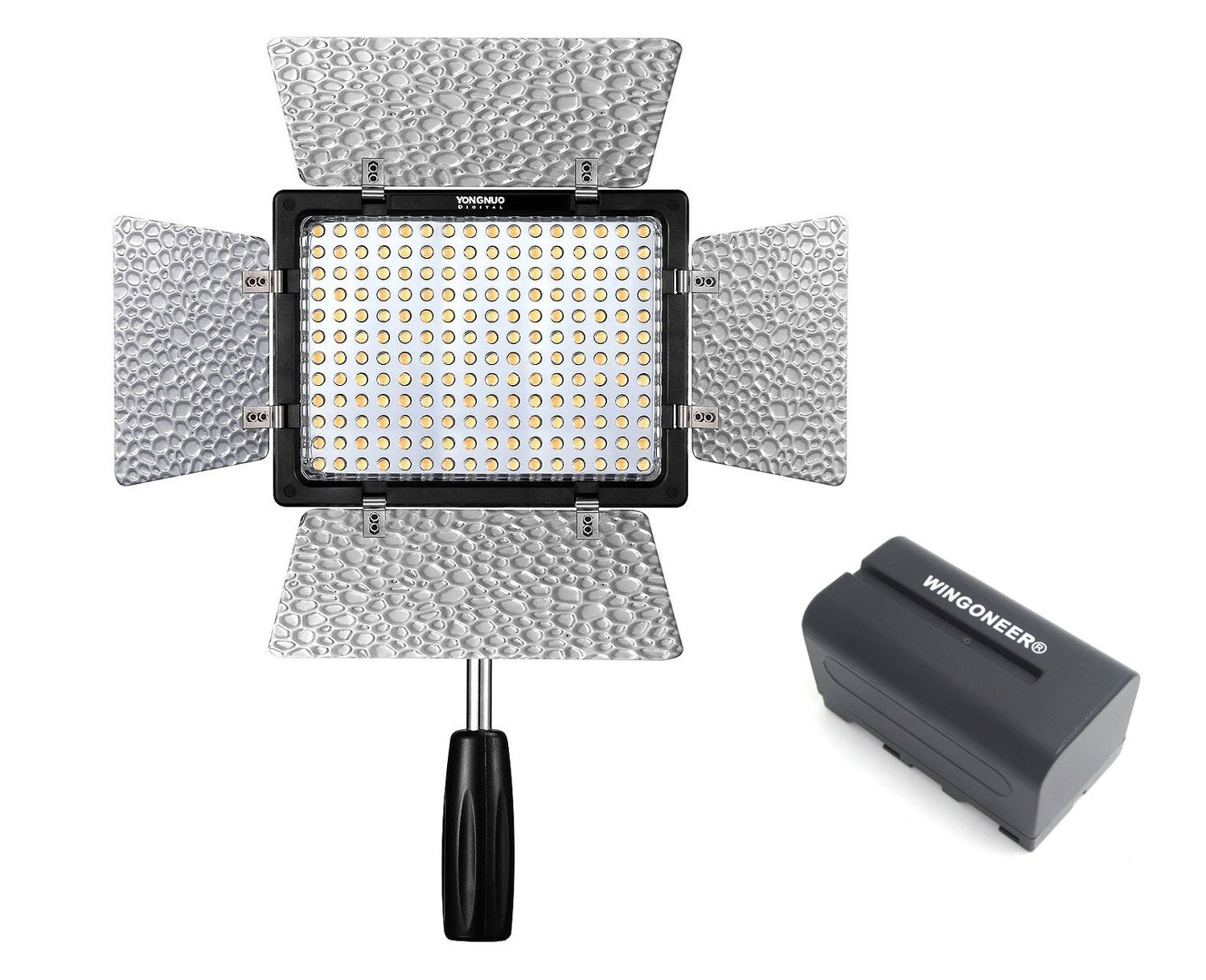Yongnuo YN-160 III YN160 III Pro LED Video Light 5500K Color Temperature for Canon Nikon DSLR Camera DV and Camcorder with WINGONEER NP-F770 Battery and Battery Charger