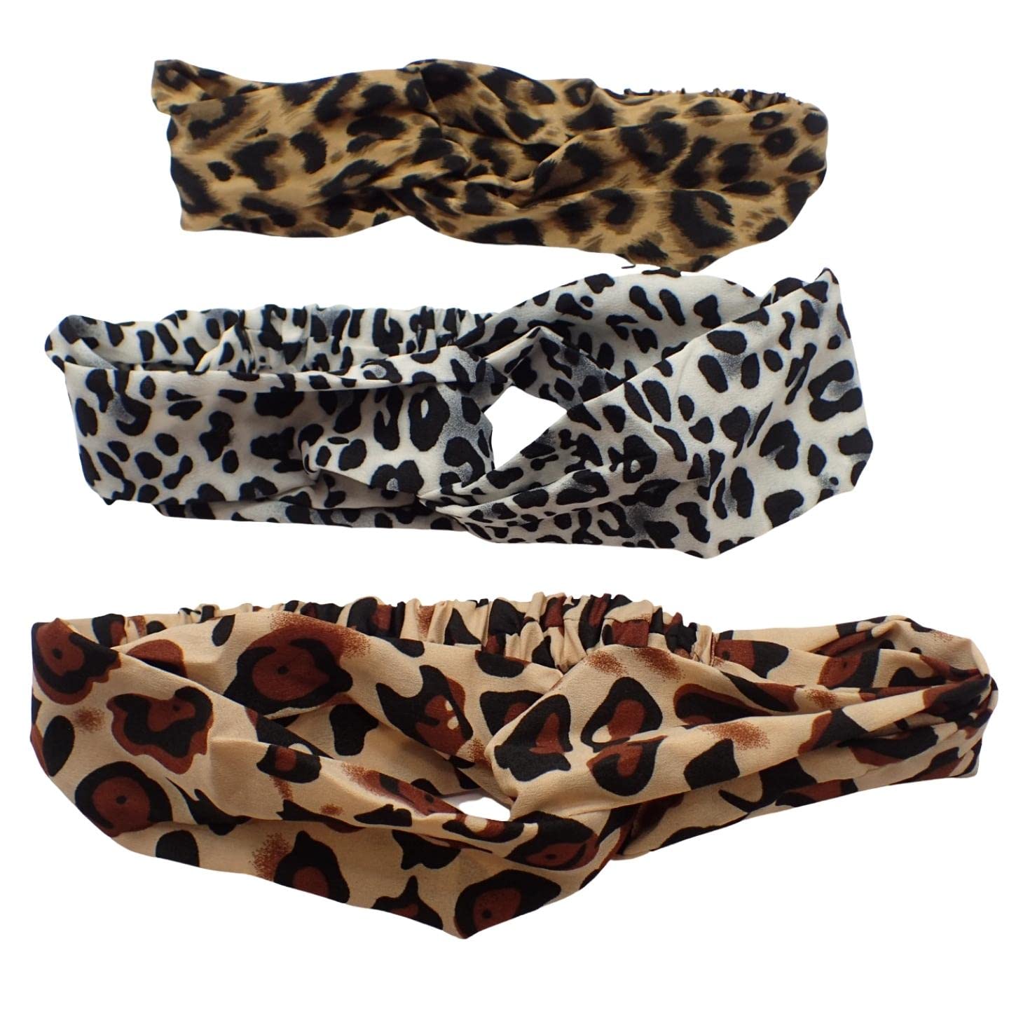 Topkids Accessories Hair Headband Bandeau Headbands Hairband Cross Knot Knotted Headband Leopard Print Headband Hair Bandeau Polka Dot Headband Bandeau For Women, Ladies, Men (Animal Print)