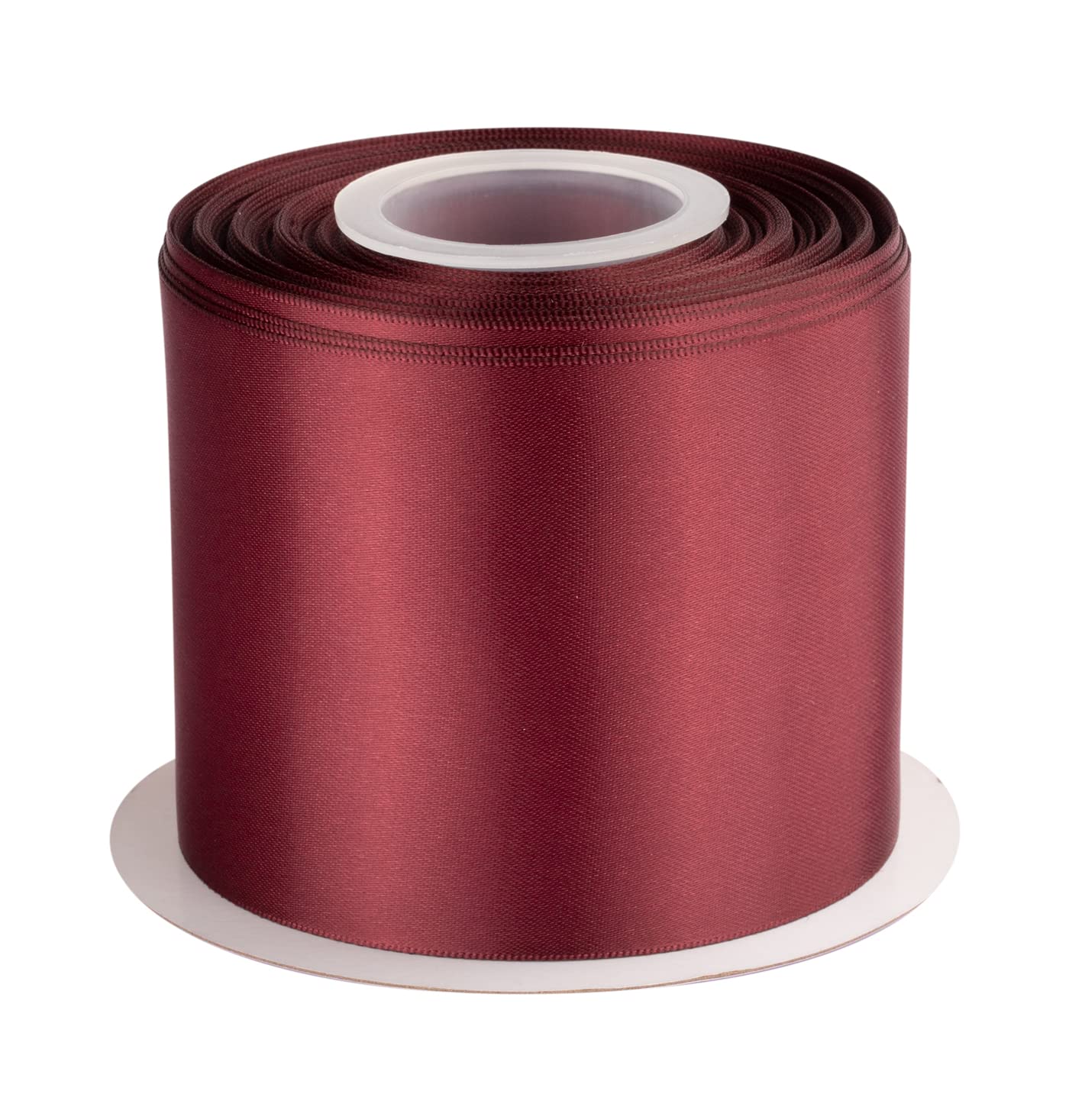 Double Faced Satin Ribbon, 75mm X 22M, Solid Polyester Craft Ribbon, Perfect for Gift Wrapping, Crafts, Wedding Party Ceremony Decoration, Floral Arrangement, Sewing (Burgundy) — image 1