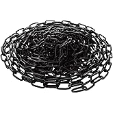 WOPPLXY 26.24 ft Length Black Chain Link, 1/8 Inch Carbon Steel Chain, Heavy Duty Coil Chain, Metal Porch Swing Chains for Home Outdoor Fence Gate, Garage Doors, Swing Chain, Bicycle Security Lock