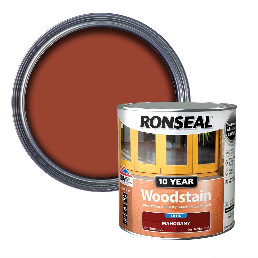 Ronseal 10 Year Woodstain Mahogany 750ml Exterior Exterior Wood Finish