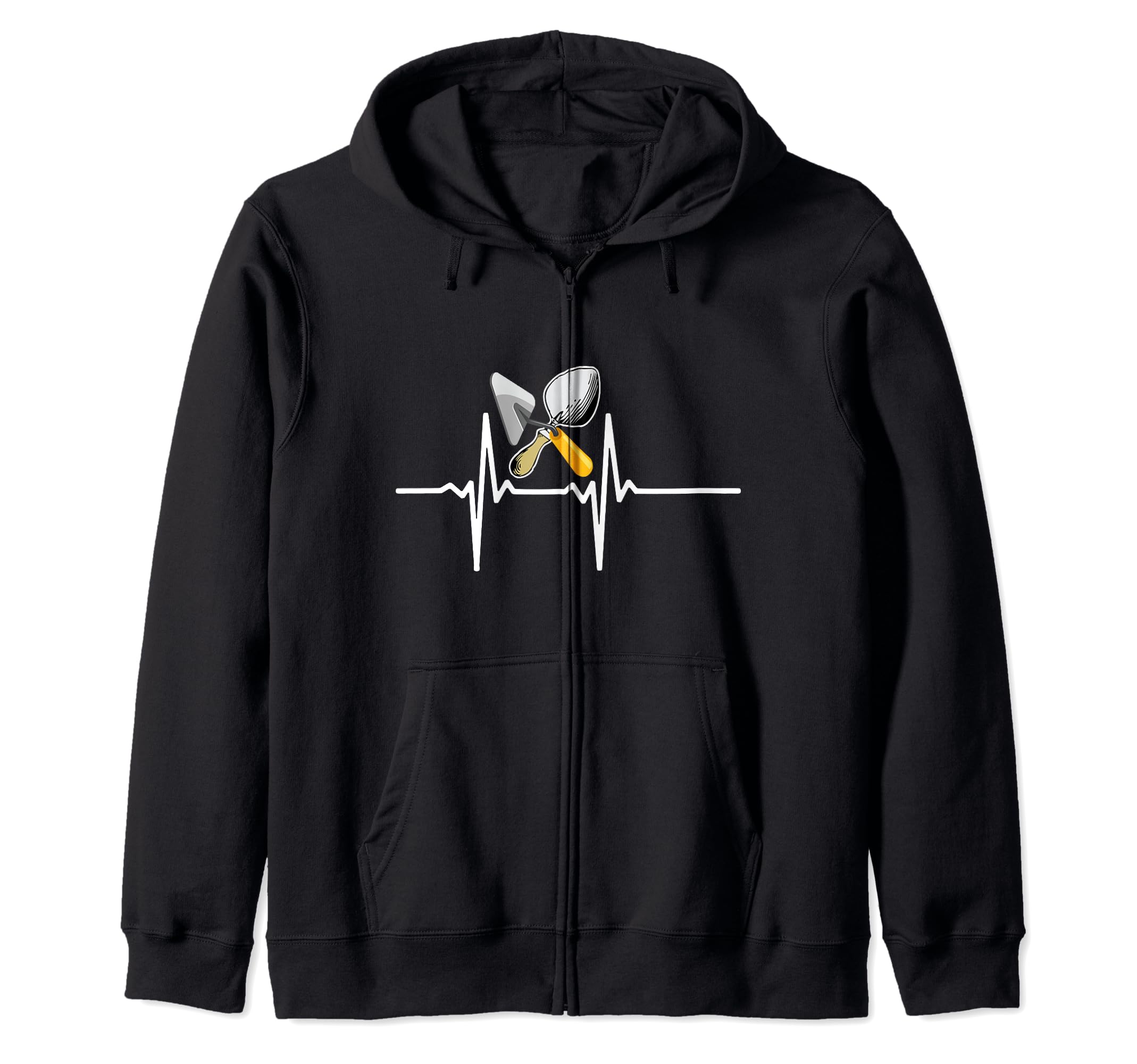 Concrete Cement Mason, builder Masonry Heartbeat love Zip Hoodie