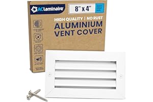 ACLAMINAIRE 8" x 4" (Duct Hole) Decorative Air Return Vent Cover – Aluminum HVAC Grille for Ceiling & Wall, Rustproof AC Return Vent, Premium Modern Design, 9.6" x 5.6" Face, Ideal for Home HVAC