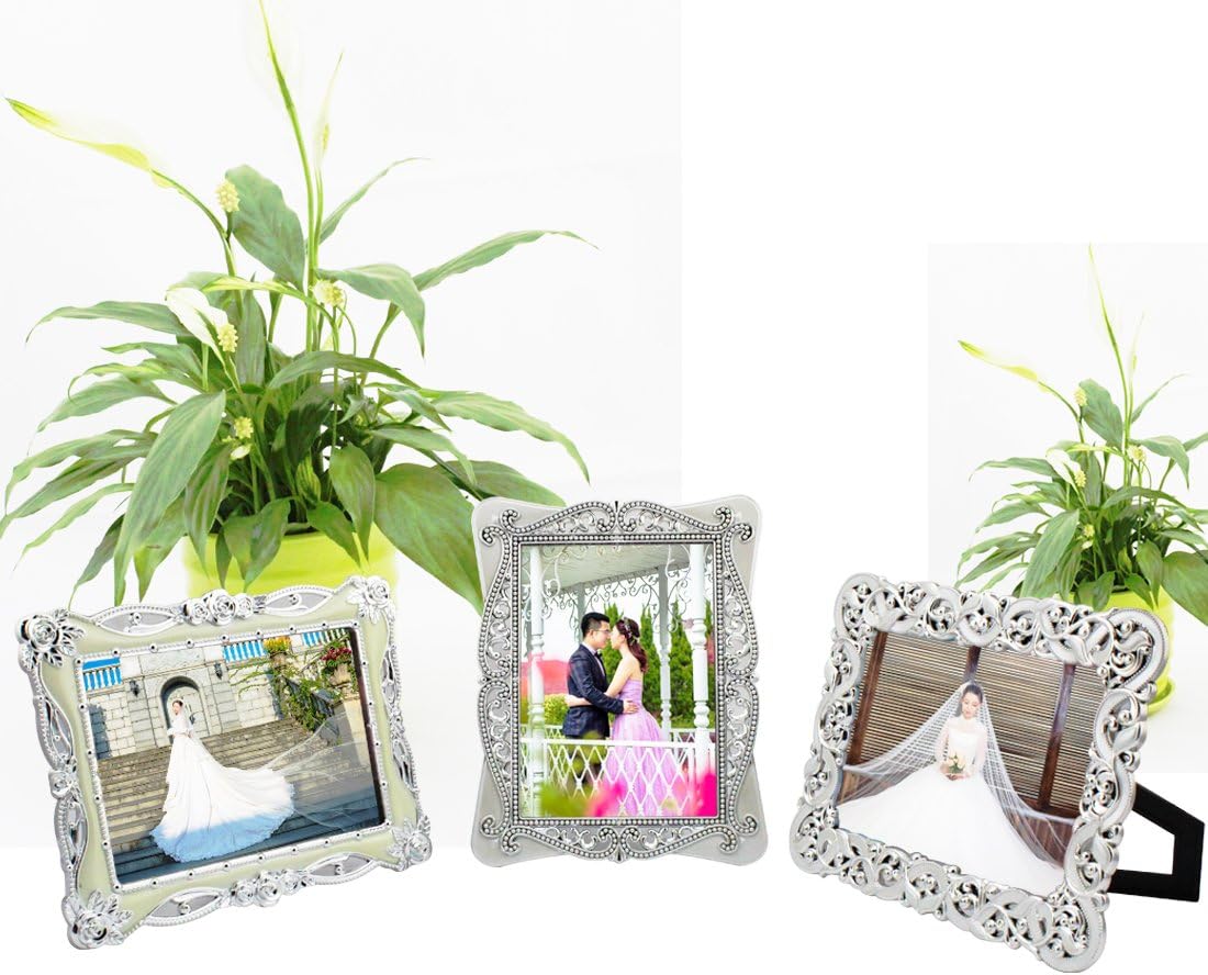 Large White Photo Frame-Landove Baroque Style Desktop Picture Frame 5x7 inch(3 Pack)