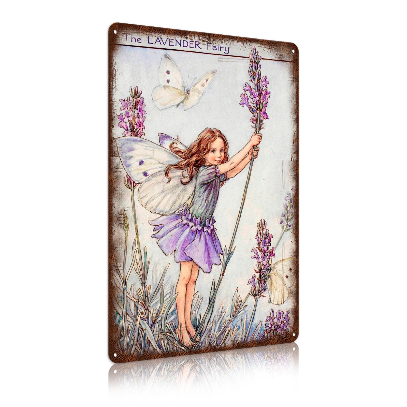 Photo 1 of Flower Fairy Metal Tin Signs fairy garden decor Vintage Yard Signs Retro Home Wall Decor - The Lavender Fairy