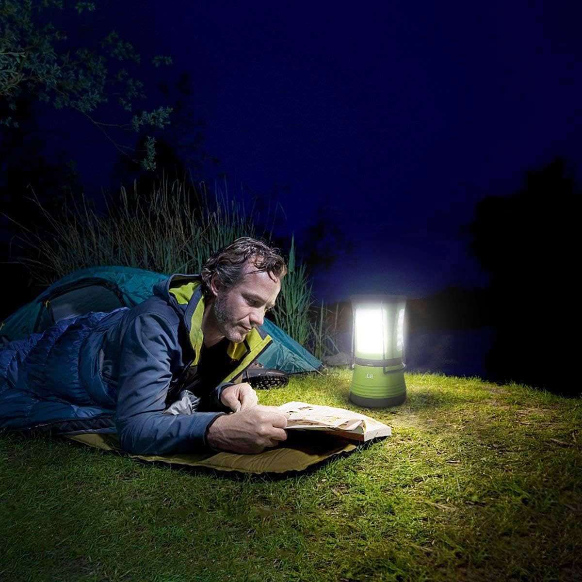 LE LED Camping Lantern Rechargeable, 600LM, Detachable Flashlight, Perfect Lantern Flashlight for Hurricane Emergency, Hiking, Fishing and More, USB Cable and Car Charger Included: Sports & Outdoors