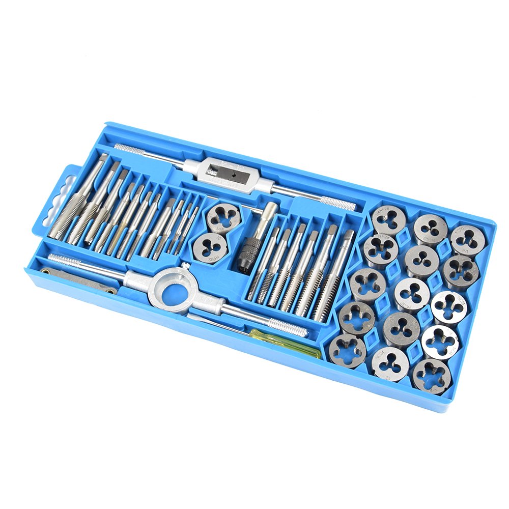 40 PC Metric Tap and Die Set Hand Threading Tool Tungsten Carbide Tap