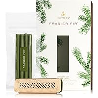 Thymes Frasier Fir Car Vent Clip Air Freshener + Refills - Long-Lasting Car Fragrance Diffuser Set With Fresh Scent