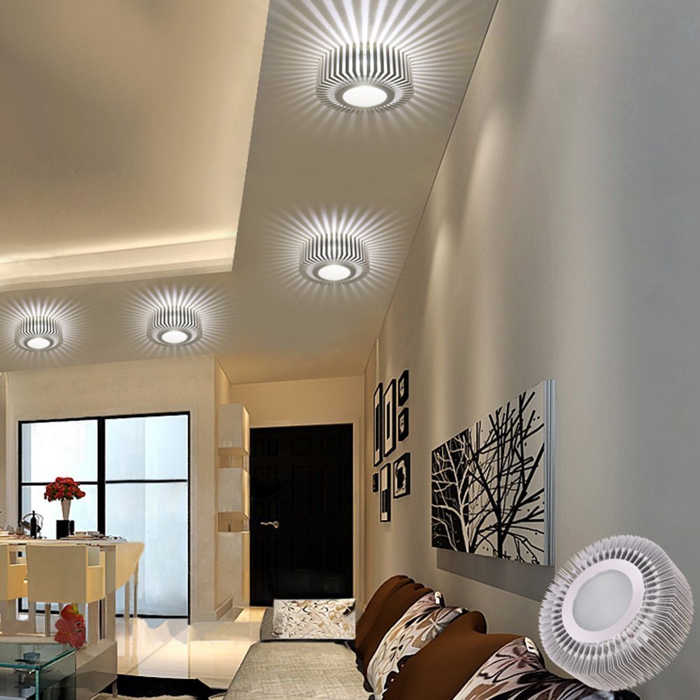 Modern Corridor Portal Lights Creative Ceiling Lights Built Sunflower Wall Lights Asian Lights 3 W Warm White [Energy Category A+++] Modern 3w Weiß