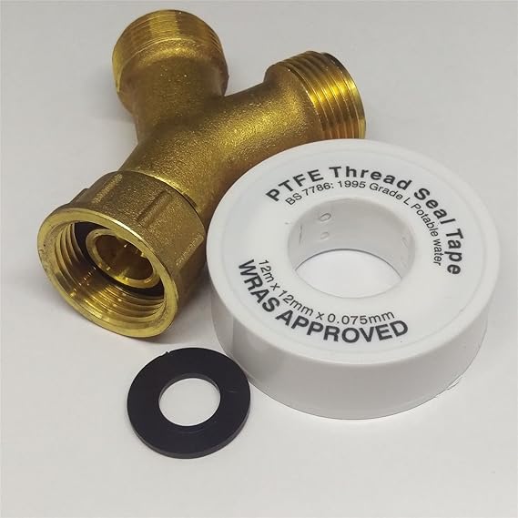 3/4" Brass Washing Machine Y Piece Splitter Loose Union Type with