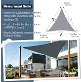HEYOMART Sun Shade Sail 5x5x5mm Triangle Grey UV 98% Water Resistant view 3