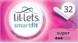 Lil-Lets Non-Applicator Super Tampons 32 Count SmartFit Plant Based 9-12g