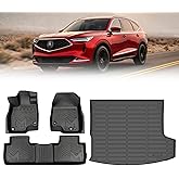 TPE Automotive Floor Mats & Cargo Liner Custom for 2019-2025 Acura RDX, All Weather Cover Protection Waterproof Black Floor Liner Front & Rear Row Full Set Car Mats for 2020 2021 2022 2023 2024, 4PCS