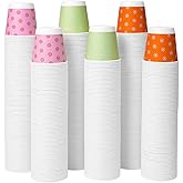 Tamone 600 Pack 3 oz Bathroom Cups Small Paper Cups, Disposable Mouthwash Cups with Dot, Pink, Green, Yellow, Disposable 3 oz Paper Cups for Party, Picnic, BBQ, Travel, Home