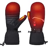 Heated Mittens for Men Women, Rechargeable Electric Winter Mittens with 3 Heat Settings, Windproof Water-Resistant Gloves for Skiing Hiking Outdoor Work