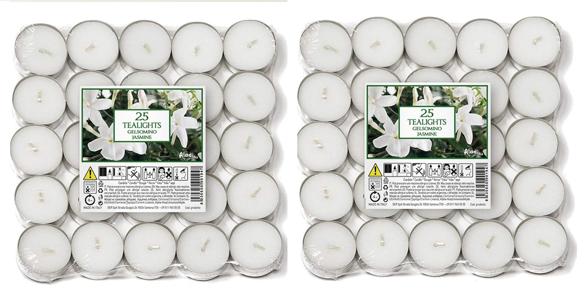 Price's Candles - Aladino Jasmine Scented Tea Lights 50 Pack - 021961D