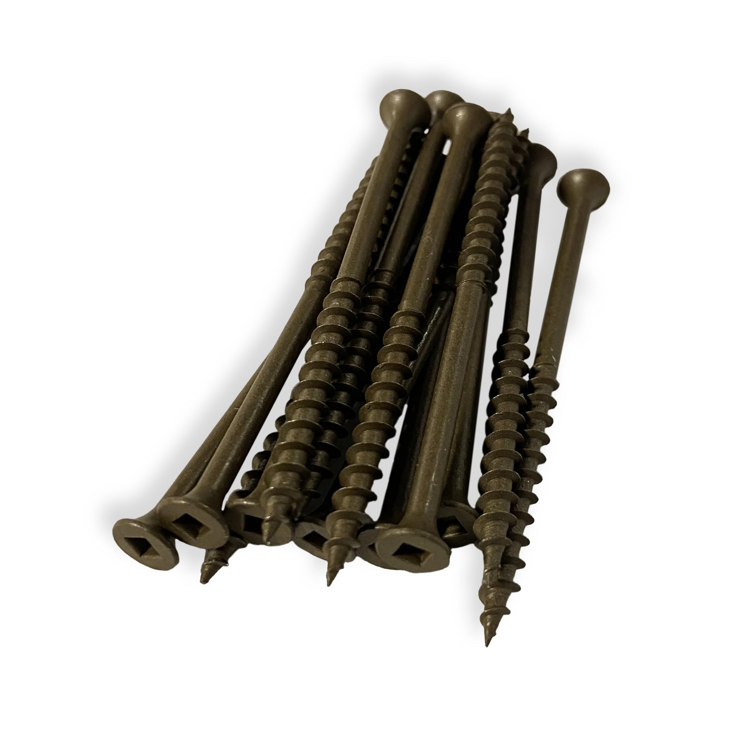 #8 x 3" Deck Screws | Square Drive | Bugle Head | Brown Ruspert | 250pcs Box