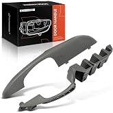 A-Premium Front Left Driver Side Interior Door Pull Handle Complete Armrest | Compatible with 2003-2015 Chevy Express GMC Savana 1500 2500 3500 Van, Gray, Replace# 10388390, 25750064