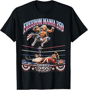 Freedom Mania 250 George Washington America 4th of July T-Shirt