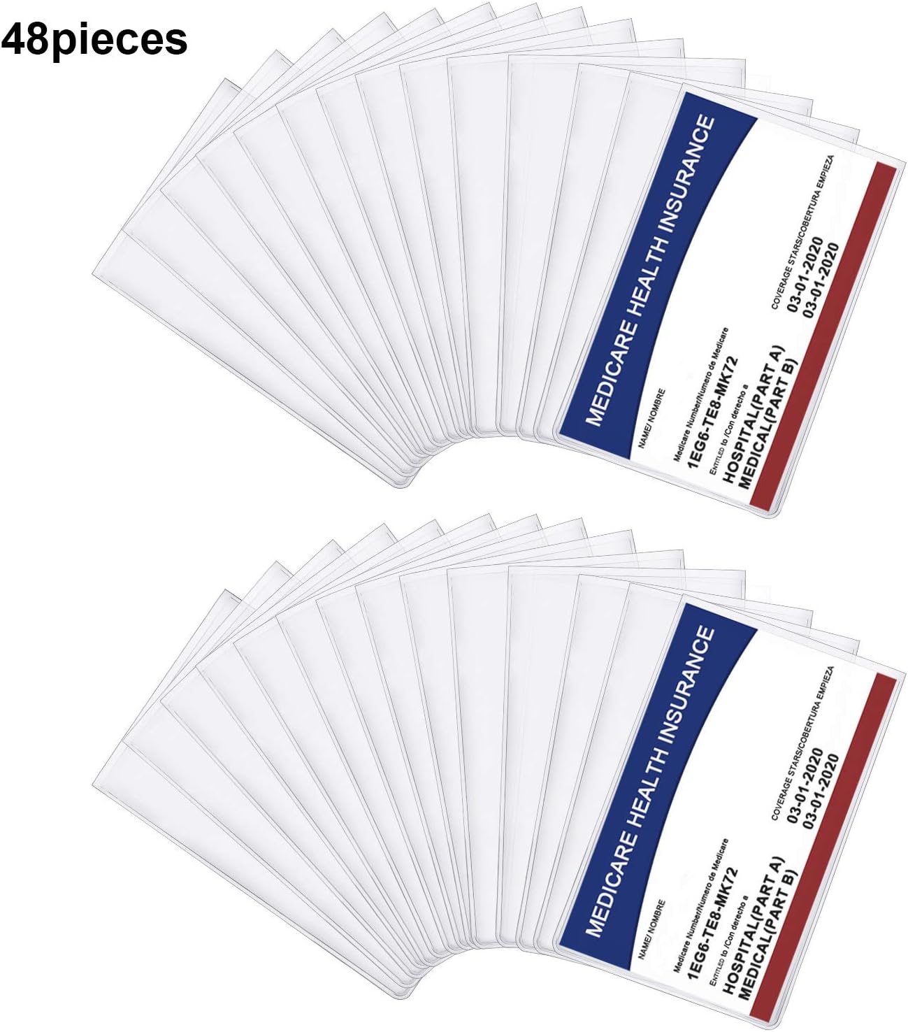 48 Pieces New Medicare Card Holder Protector Sleeves 15