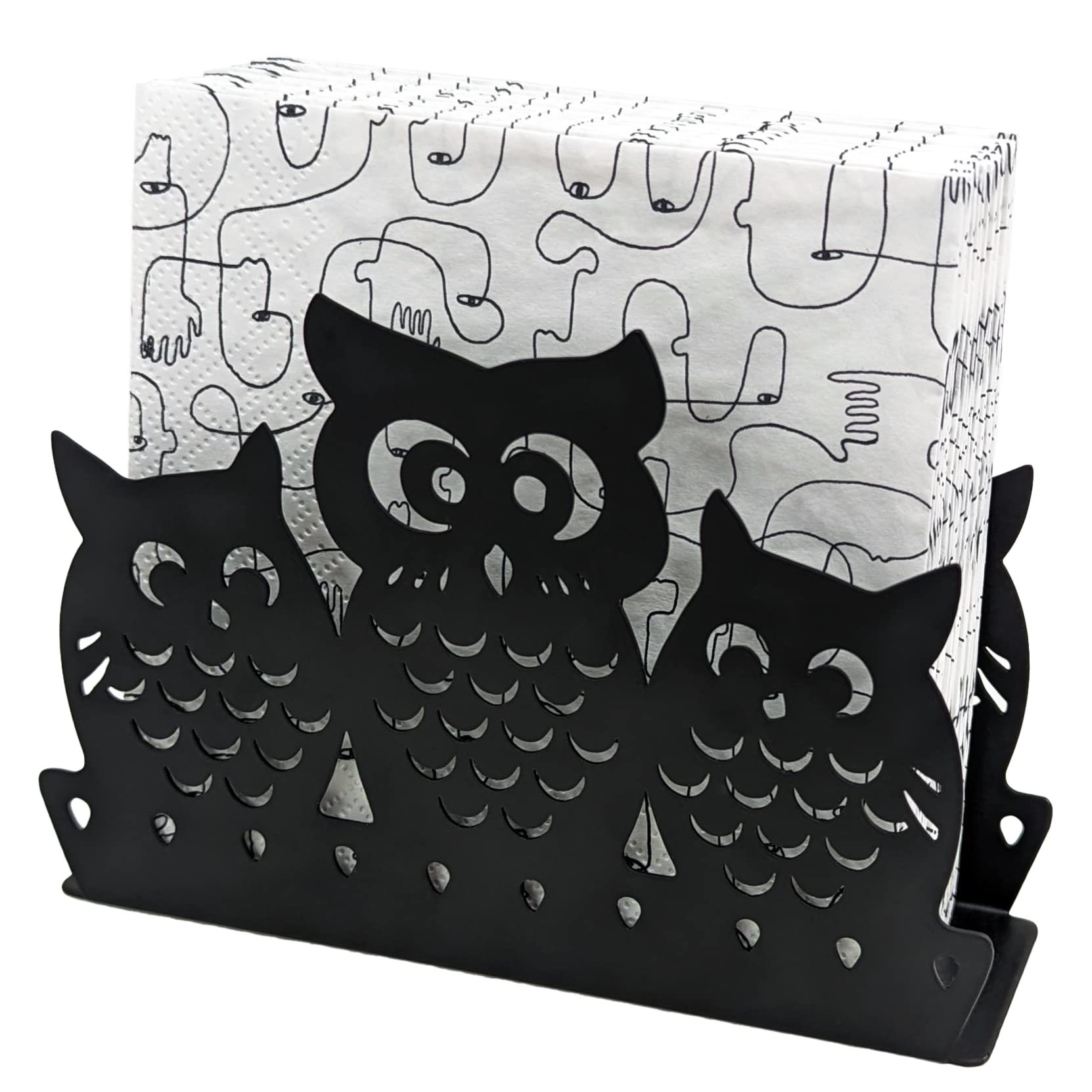 Mango Steam Napkin Holder (Owl, Black)
