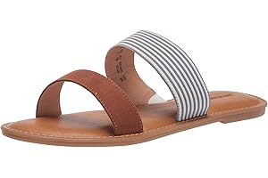 Amazon Essentials womens Two Band Slip On Open Toe Sandal