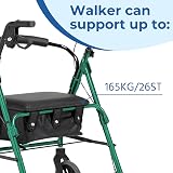 Days Lightweight Folding Rollator Walker Purple – Adjustable, Seat, Brakes view 7