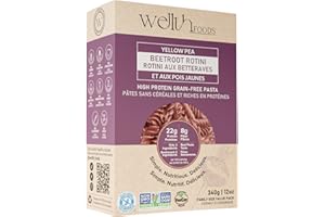 WELLTH FOODS WELLTH Beetroot High Protein Pasta | Family Size Value Pack (340g) | 100% Natural Ingredients (Beetroot & Yellow Pea) | Grain Free, Gluten Free, High Fiber, Vegan, Vegetarian Pasta with 22g Protein