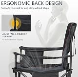 Overmont Oversized Camping Chair 450LBS Heavy Duty with Cooler Bag & Back view 7