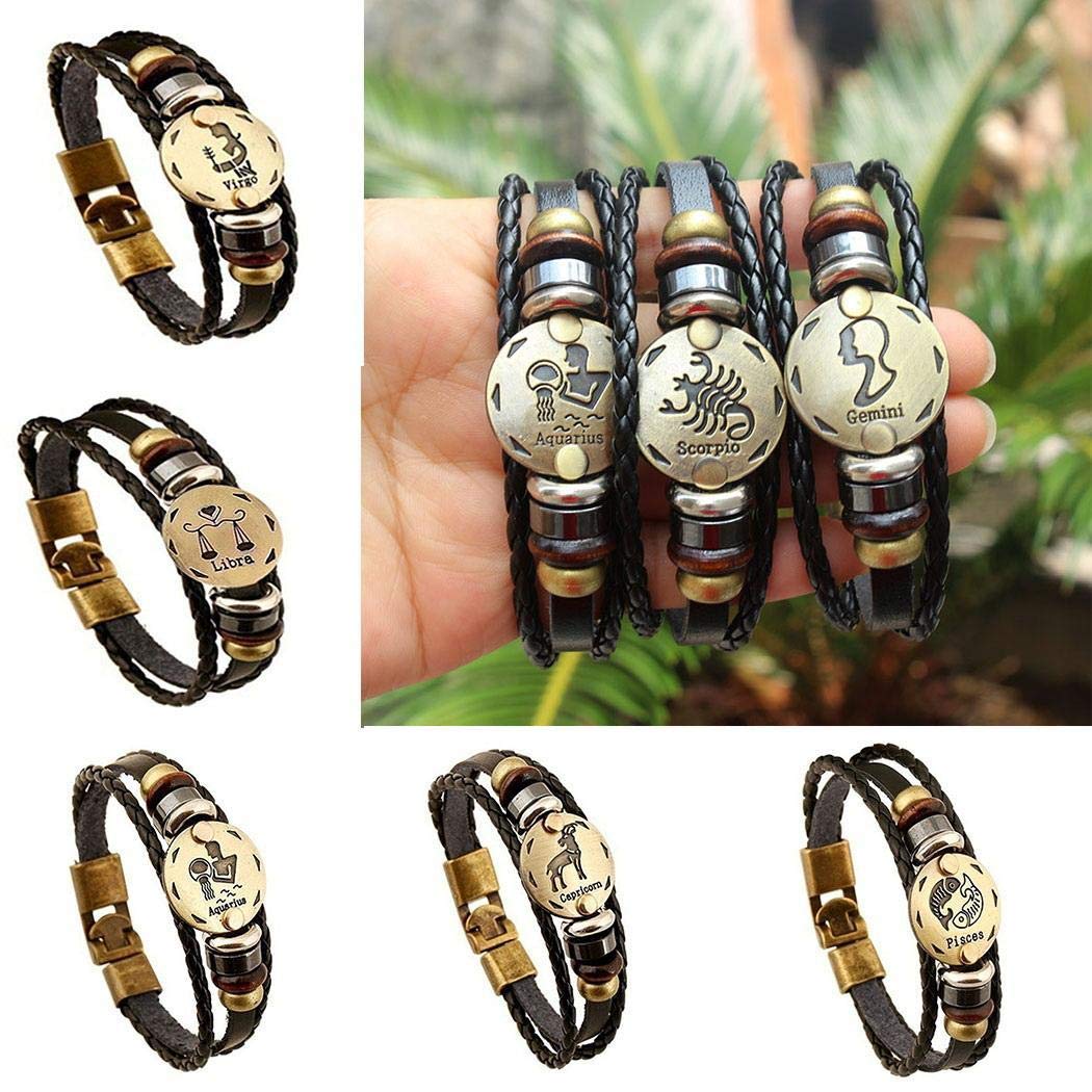 Huhuali Women Simple Casual Alloy Carve Multilayer Woven Bracelets Gifts Strand