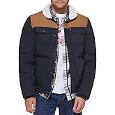 Levi's Men's Mixed Media Quilted Puffer Jacket With Sherpa Lined Collar (Regular and Big & Tall Sizes)