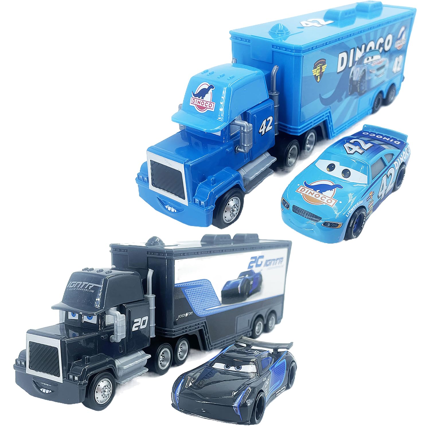 2PCS Metal Vehicles 1:55 Diecast Model Mini Car and Truck Set, Compact Portable & Collectible Car Toys for 3+ Years Kids Boys Girl Birthday Gift