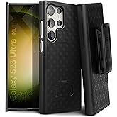 MOTIVE Designed for Samsung Galaxy S23 Ultra Case with Belt Clip, Holster Case for S23 Ultra, Shell Holster Combo, Slim Rugged Drop Shockproof Protective Cover with Kickstand (6.8") | Black