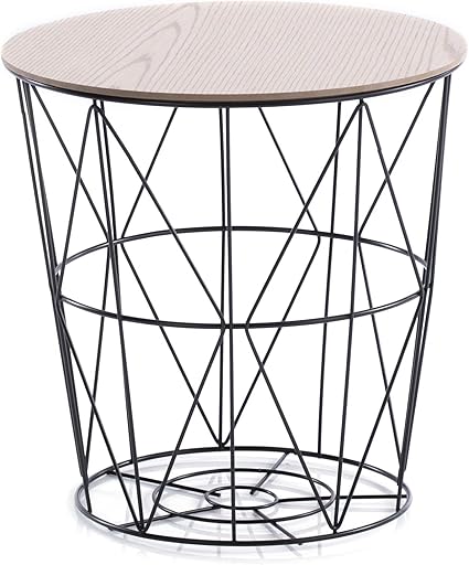 Homede Beistelltisch Aufbewahrungskorb 31 x 31 cm Industrie Design